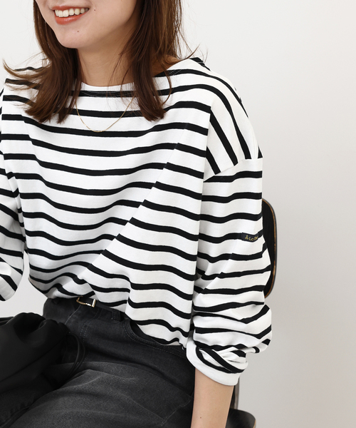 LEMINOR(ルミノール)の「別注【Leminor/ルミノア】*RELUME Loose border Tee:カットソー(Tシャツ/カットソー・レディース・ブルー/ピンク/ブラック/ライトグリーン・FREE)」の15枚目の写真