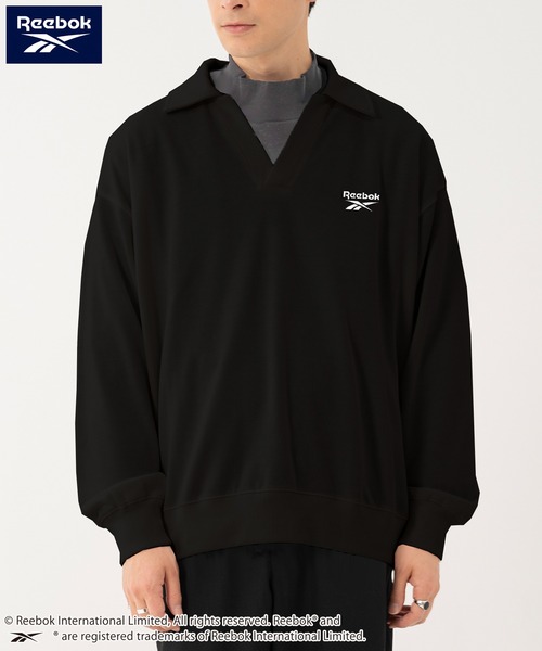 Reebok(リーボック)の「Reebok リーボック WEB限定 別注 ブランド ロゴ ワンポイントスキッパーネック 裏毛 長袖 プルオーバー スウェット トレーナー(スウェット・メンズ・ブルー/ホワイト/ブラック・M/LL/L)」の13枚目の写真