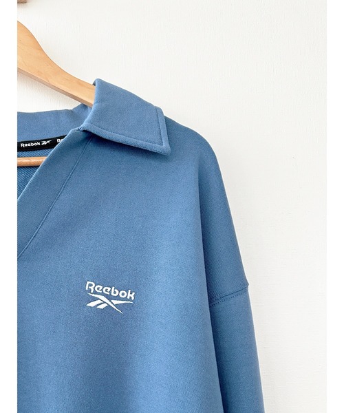 Reebok(リーボック)の「Reebok リーボック WEB限定 別注 ブランド ロゴ ワンポイントスキッパーネック 裏毛 長袖 プルオーバー スウェット トレーナー(スウェット・メンズ・ブルー/ホワイト/ブラック・M/LL/L)」の14枚目の写真