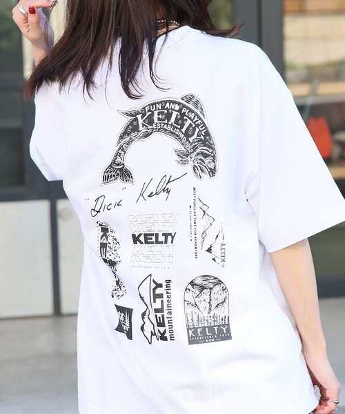 KELTY（ケルティ）の「【KELTY】別注 限定展開 Back Print vintage archive classical LOGO crewneck S/S Tee TYPE-2 ビンテージクラシカルロゴ半袖Tシャツ（Tシャツ/カットソー・レディース・オレンジ/ホワイト/オリーブ/ブラック・L/M/S/XS）」の2枚目の写真