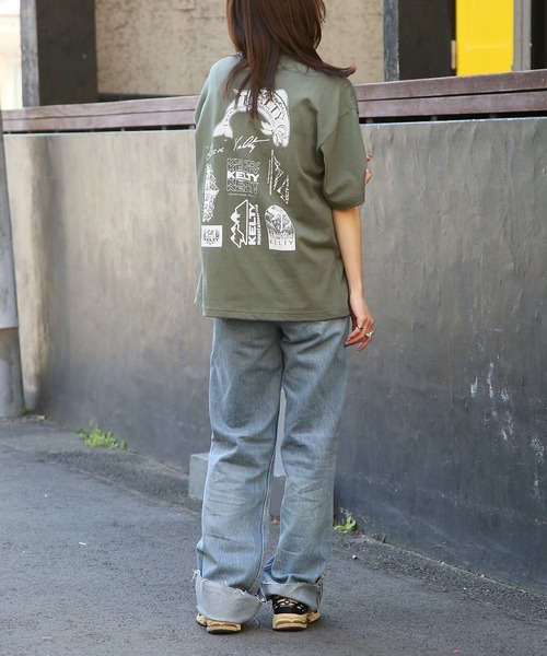 KELTY（ケルティ）の「【KELTY】別注 限定展開 Back Print vintage archive classical LOGO crewneck S/S Tee TYPE-2 ビンテージクラシカルロゴ半袖Tシャツ（Tシャツ/カットソー・レディース・オレンジ/ホワイト/オリーブ/ブラック・L/M/S/XS）」の8枚目の写真