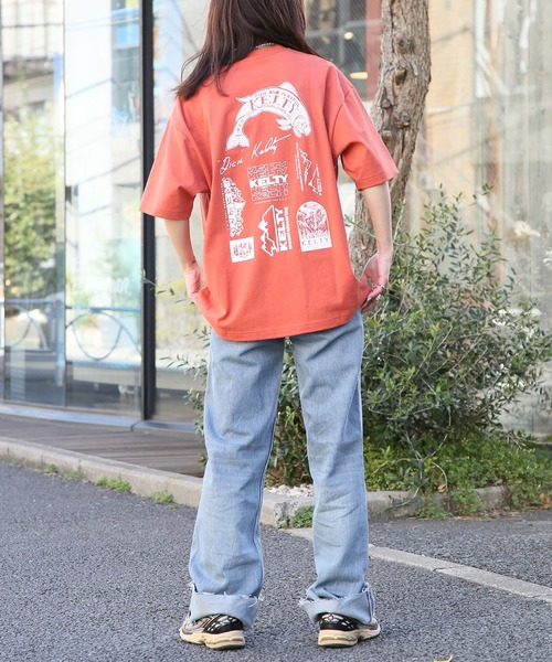 KELTY（ケルティ）の「【KELTY】別注 限定展開 Back Print vintage archive classical LOGO crewneck S/S Tee TYPE-2 ビンテージクラシカルロゴ半袖Tシャツ（Tシャツ/カットソー・レディース・オレンジ/ホワイト/オリーブ/ブラック・L/M/S/XS）」の10枚目の写真