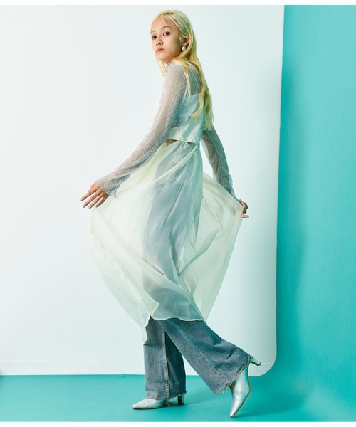 Settimissimo（セッティミッシモ）の「オーガンジー 切替マルチWAY ワンピース ロング（ワンピース・レディース・アイボリー/ブラック・FREE）」の8枚目の写真