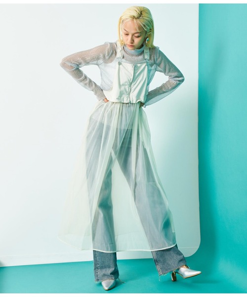 Settimissimo（セッティミッシモ）の「オーガンジー 切替マルチWAY ワンピース ロング（ワンピース・レディース・アイボリー/ブラック・FREE）」の5枚目の写真