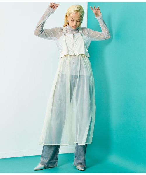 Settimissimo（セッティミッシモ）の「オーガンジー 切替マルチWAY ワンピース ロング（ワンピース・レディース・アイボリー/ブラック・FREE）」の7枚目の写真