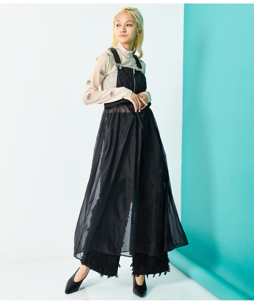 Settimissimo（セッティミッシモ）の「オーガンジー 切替マルチWAY ワンピース ロング（ワンピース・レディース・アイボリー/ブラック・FREE）」の13枚目の写真