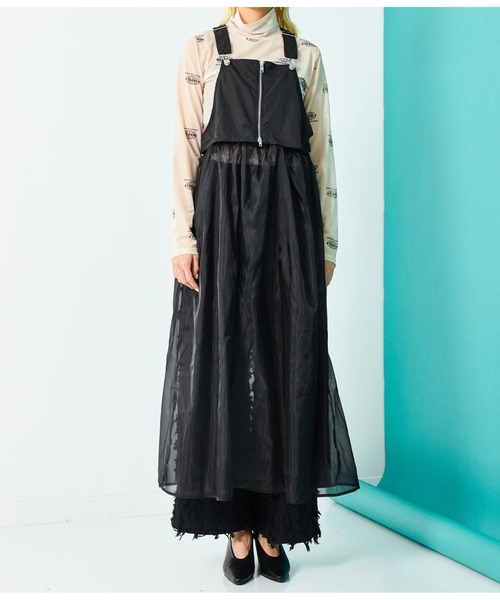 Settimissimo（セッティミッシモ）の「オーガンジー 切替マルチWAY ワンピース ロング（ワンピース・レディース・アイボリー/ブラック・FREE）」の18枚目の写真