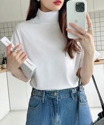 モックネック」に該当するレディースのTシャツ/カットソー