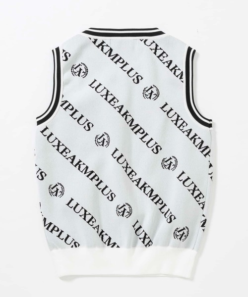 LUXEAKMPLUS(リュクスエイケイエムプラス)の「LUXEAKMPLUS(リュクスエイケイエムプラス)ゴルフ 総柄ロゴニットベスト(ベスト・メンズ・ホワイト/ブラック・S/L/XL/M)」の21枚目の写真