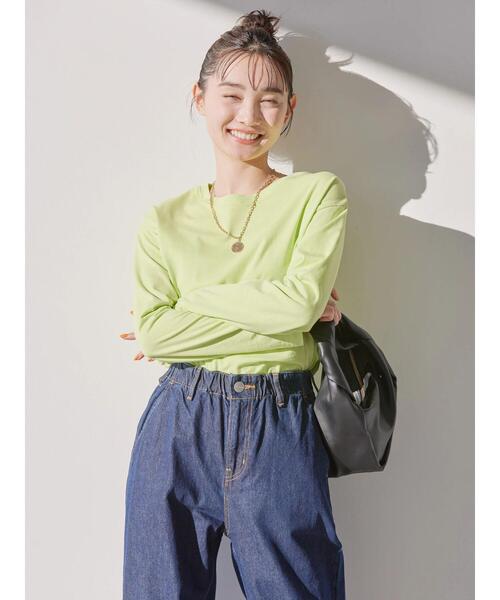 AMERICAN HOLIC（アメリカンホリック）の「【WEB限定】カラフルラウンドカットプルオーバー（Tシャツ/カットソー・レディース・サックスブルー/ラベンダー/イエロー/オフホワイト/ピンク・L/M）」の21枚目の写真