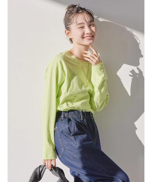 AMERICAN HOLIC（アメリカンホリック）の「【WEB限定】カラフルラウンドカットプルオーバー（Tシャツ/カットソー・レディース・サックスブルー/ラベンダー/イエロー/オフホワイト/ピンク・L/M）」の22枚目の写真