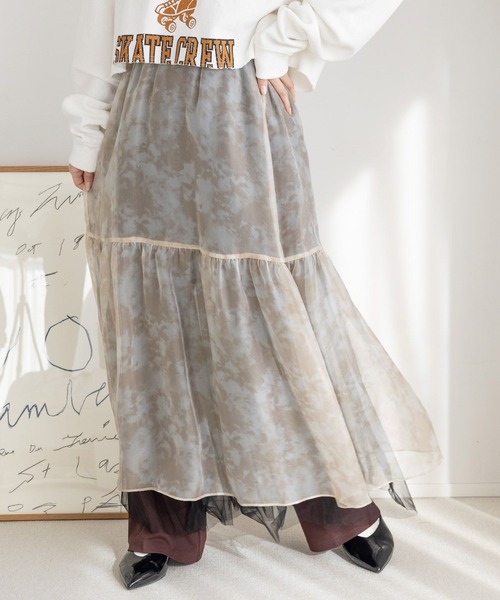 LOWRYS FARM（ローリーズファーム）の「シアーボリュームスカート　996863（スカート・レディース・アイボリー/ブラック/グレー/その他・FREE）」の4枚目の写真