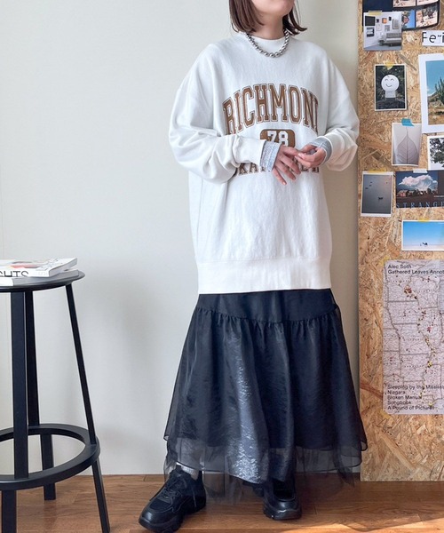 LOWRYS FARM（ローリーズファーム）の「シアーボリュームスカート　996863（スカート・レディース・アイボリー/ブラック/グレー/その他・FREE）」の5枚目の写真