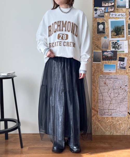 LOWRYS FARM（ローリーズファーム）の「シアーボリュームスカート　996863（スカート・レディース・アイボリー/ブラック/グレー/その他・FREE）」の9枚目の写真