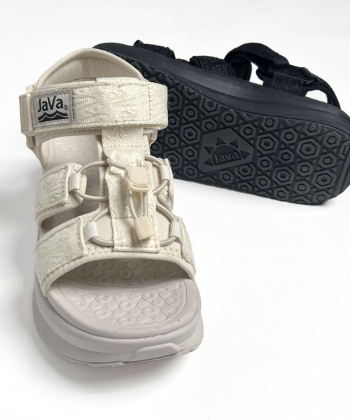 Java（ジャバ）の「《Javaジャバコラボ》足元からお洒落をアップデート♪ベルクログルカ風厚底サンダル ストラップあり（サンダル・レディース・アイボリー/ブラック・24.5cm/23.5cm/22.5cm/25.5cm）」の20枚目の写真