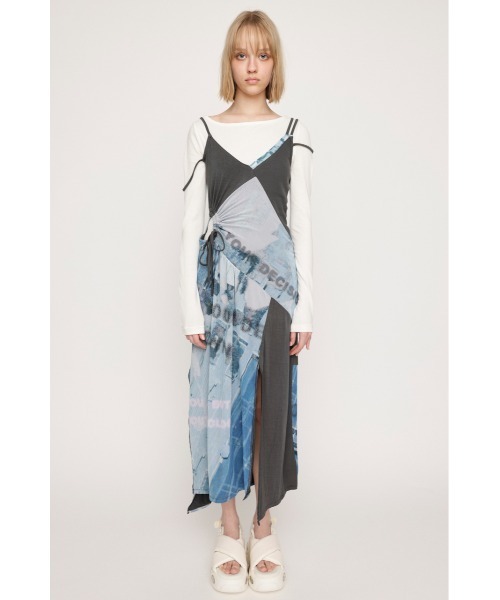 PATCHWORK COLLAGE SLIP DRESS スリップ ドレス SLY（スライ）の「PATCHWORK COLLAGE SLIP DRESS パッチワーク