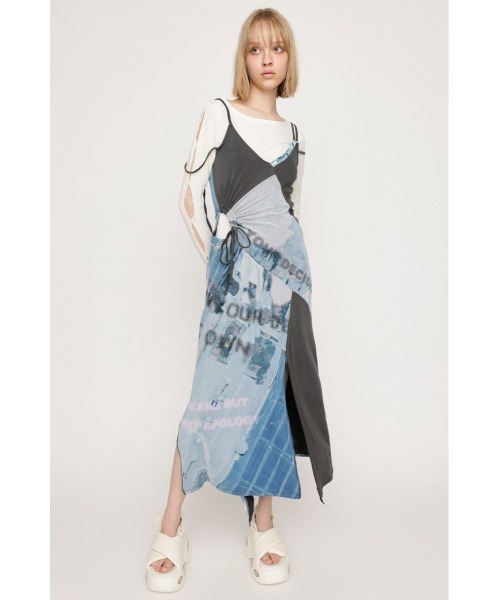 SLY（スライ）の「PATCHWORK COLLAGE SLIP DRESS パッチワーク
