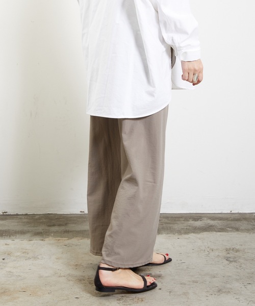 COMMON WARE(コモンウェアー)の「SZT: フルレングス シルエットのきれいな 透けないワイドパンツ(その他パンツ・レディース・ベージュ/ブラック・FREE)」の12枚目の写真