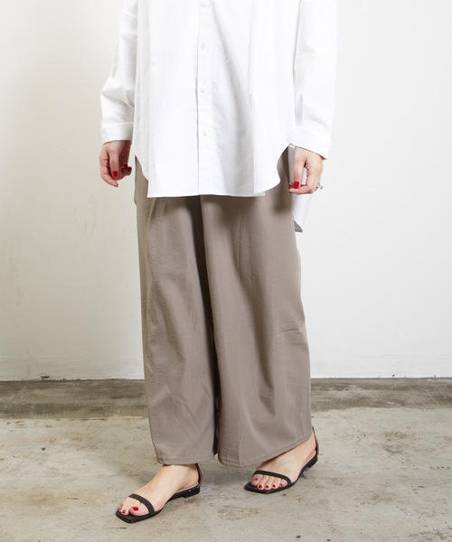 COMMON WARE(コモンウェアー)の「SZT: フルレングス シルエットのきれいな 透けないワイドパンツ(その他パンツ・レディース・ベージュ/ブラック・FREE)」の14枚目の写真