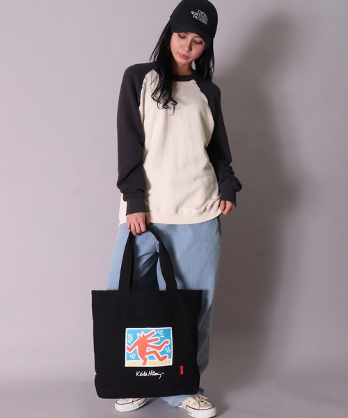 Keith Haring（キース・ヘリング）の「(LF)【Keith Haring】【Dancing Dog】アート キャンバス トートバッグ（トートバッグ・レディース・アイボリー/ブラック・ONE SIZE）」の3枚目の写真