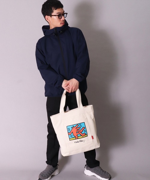 Keith Haring（キース・ヘリング）の「(LF)【Keith Haring】【Dancing Dog】アート キャンバス トートバッグ（トートバッグ・レディース・アイボリー/ブラック・ONE SIZE）」の4枚目の写真