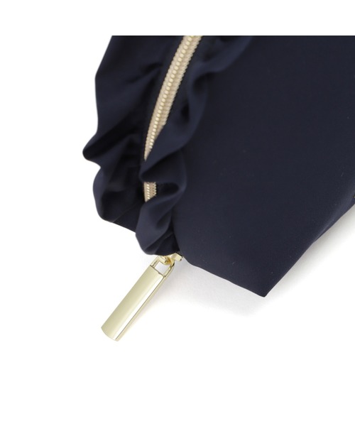 Francfranc（フランフラン）の「フリル ラウンドポーチ ネイビー（ポーチ・レディース・ネイビー・FREE）」の5枚目の写真