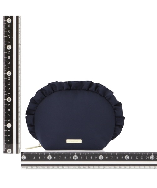 Francfranc（フランフラン）の「フリル ラウンドポーチ ネイビー（ポーチ・レディース・ネイビー・FREE）」の2枚目の写真