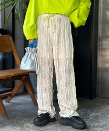 HELLO.SANFRANCISCO | 【HELLO.SANFRANCISCO/ハローサンフランシスコ】フリルレース配色ステッチパンツ(その他パンツ)