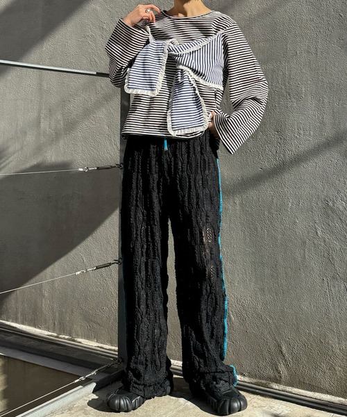 HELLO.SANFRANCISCO（ハローサンフランシスコ）の「【HELLO.SANFRANCISCO/ハローサンフランシスコ】フリルレース配色ステッチパンツ（その他パンツ・レディース・ブラック/アイボリー・FREE）」の19枚目の写真