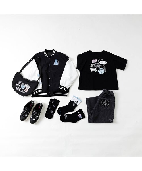 algy(アルジー)の「配色ロゴスタジャン(スタジャン・キッズ・ブラック/サックスブルー/イエロー・XX-SMALL/X-SMALL/MEDIUM/SMALL)」の5枚目の写真