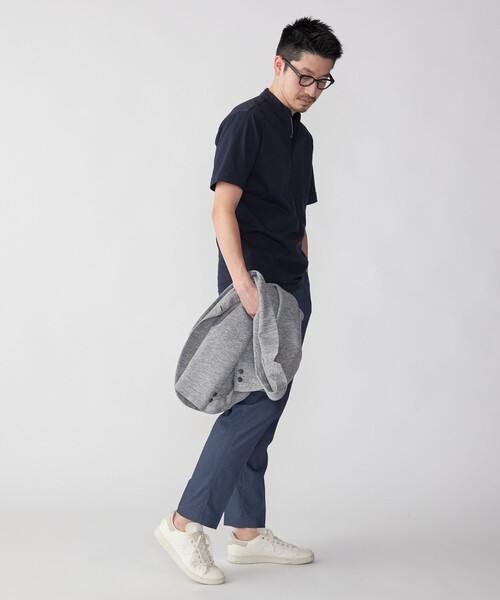 SHIPS（シップス）の「【WEB限定】SHIPS:〈接触冷感〉アイスタッチ プレーティングジャージー パイピング バンドカラーポロシャツ（ポロシャツ・メンズ・ダークグレー/ネイビー/ホワイト/ブラック・SMALL/MEDIUM/LARGE/X-LARGE）」の14枚目の写真