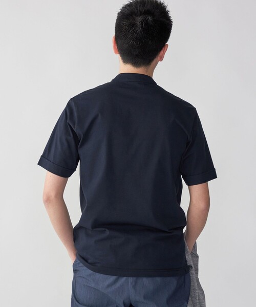 SHIPS（シップス）の「【WEB限定】SHIPS:〈接触冷感〉アイスタッチ プレーティングジャージー パイピング バンドカラーポロシャツ（ポロシャツ・メンズ・ダークグレー/ネイビー/ホワイト/ブラック・SMALL/MEDIUM/LARGE/X-LARGE）」の17枚目の写真