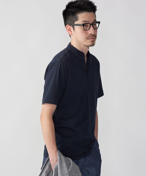 SHIPS（シップス）の「【WEB限定】SHIPS:〈接触冷感〉アイスタッチ プレーティングジャージー パイピング バンドカラーポロシャツ（ポロシャツ・メンズ・ダークグレー/ネイビー/ホワイト/ブラック・SMALL/MEDIUM/LARGE/X-LARGE）」の18枚目の写真