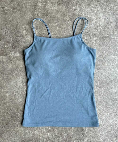 CPCM（シーピーシーエム）の「カップ付き肩紐Wキャミインナー（キャミソール・レディース・チャコールグレー/ピンク/キナリ/イエロー/グレイッシュベージュ/ブラック/ブルー・FREE）」の7枚目の写真