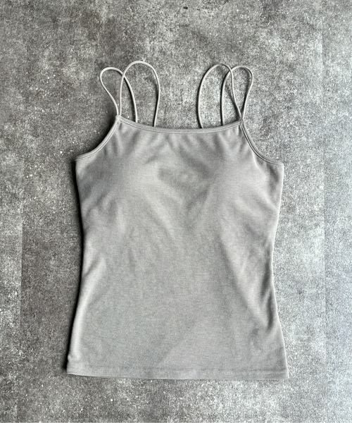 CPCM（シーピーシーエム）の「カップ付き肩紐Wキャミインナー（キャミソール・レディース・チャコールグレー/ピンク/キナリ/イエロー/グレイッシュベージュ/ブラック/ブルー・FREE）」の11枚目の写真