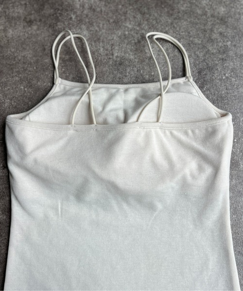 CPCM（シーピーシーエム）の「カップ付き肩紐Wキャミインナー（キャミソール・レディース・チャコールグレー/ピンク/キナリ/イエロー/グレイッシュベージュ/ブラック/ブルー・FREE）」の15枚目の写真