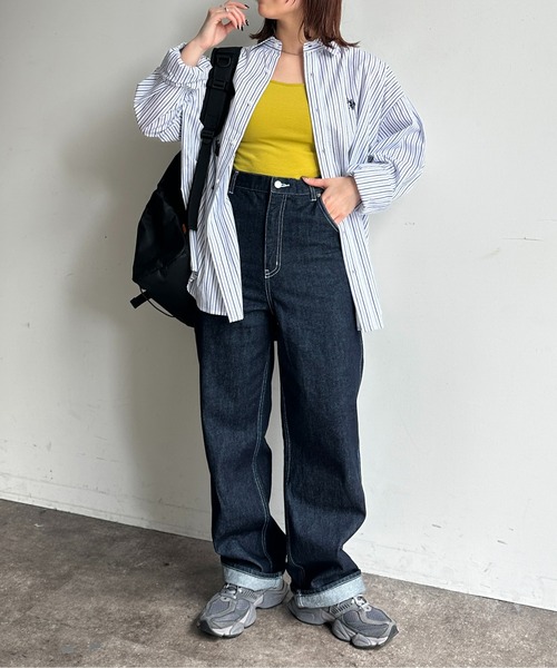 CPCM（シーピーシーエム）の「カップ付き肩紐Wキャミインナー（キャミソール・レディース・チャコールグレー/ピンク/キナリ/イエロー/グレイッシュベージュ/ブラック/ブルー・FREE）」の17枚目の写真