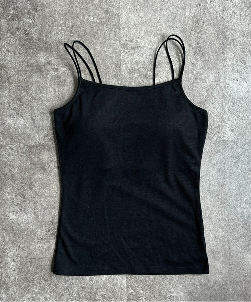 CPCM（シーピーシーエム）の「カップ付き肩紐Wキャミインナー（キャミソール・レディース・チャコールグレー/ピンク/キナリ/イエロー/グレイッシュベージュ/ブラック/ブルー・FREE）」の14枚目の写真
