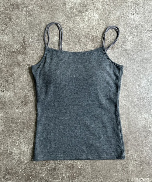 CPCM（シーピーシーエム）の「カップ付き肩紐Wキャミインナー（キャミソール・レディース・チャコールグレー/ピンク/キナリ/イエロー/グレイッシュベージュ/ブラック/ブルー・FREE）」の13枚目の写真
