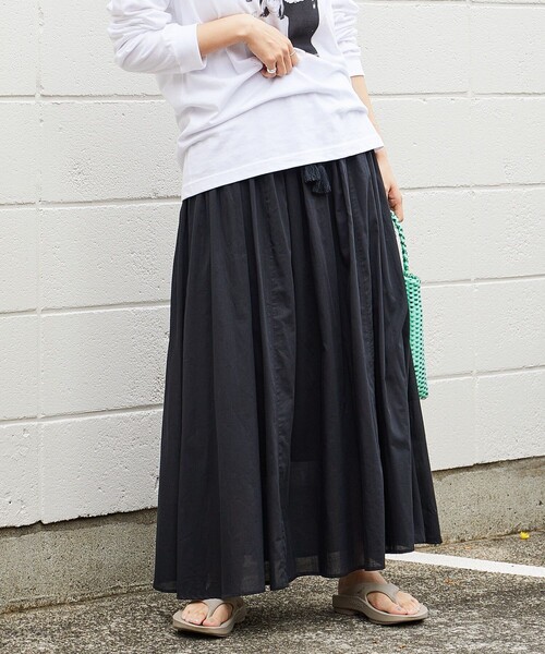 FREAK'S STORE（フリークスストア）の「WEB限定　インド ボイル ボリュームスカート（スカート・レディース・ブラック/ブルー/ピンク/グリーン/ホワイト/モカ/オレンジ/ラベンダー・SMALL/MEDIUM）」の16枚目の写真