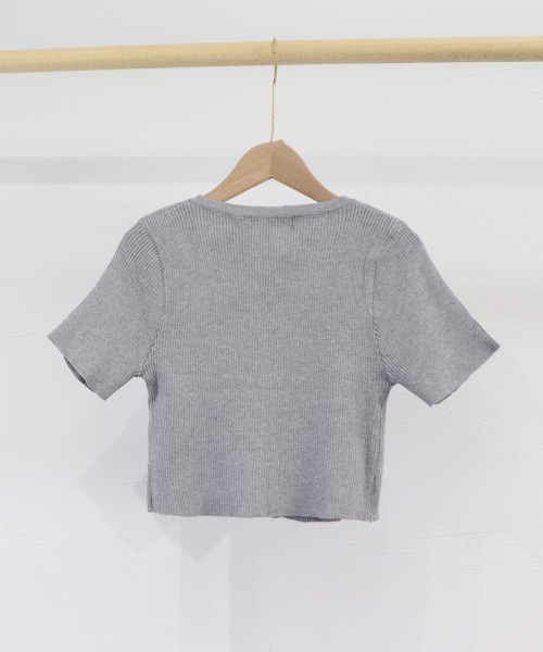Miniministore(ミニミニストア)の「サマーニット ショート丈 ニットトップス(ニット/セーター・レディース・グレー/ホワイト/ブラック・FREE)」の14枚目の写真
