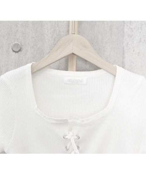 Miniministore(ミニミニストア)の「サマーニット ショート丈 ニットトップス(ニット/セーター・レディース・グレー/ホワイト/ブラック・FREE)」の17枚目の写真