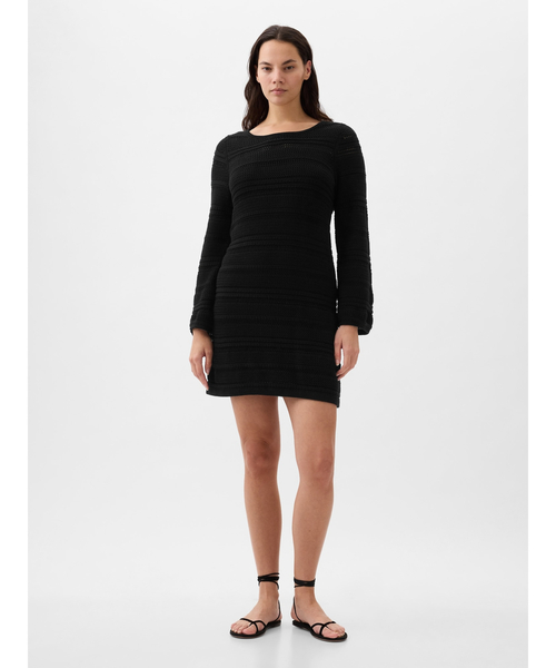 GAP（ギャップ）の「クロシェニット ミニワンピース（ワンピース・レディース・ブラック/ホワイト・S/XL/L/XS/XXS/M）」の7枚目の写真