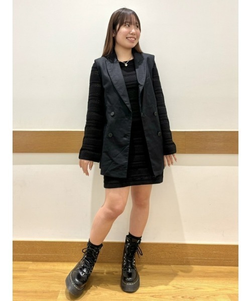 GAP（ギャップ）の「クロシェニット ミニワンピース（ワンピース・レディース・ブラック/ホワイト・S/XL/L/XS/XXS/M）」の12枚目の写真