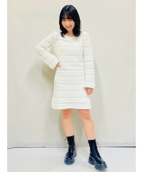 GAP（ギャップ）の「クロシェニット ミニワンピース（ワンピース・レディース・ブラック/ホワイト・S/XL/L/XS/XXS/M）」の18枚目の写真