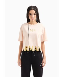 ARMANI EXCHANGE | 【A|X アルマーニ エクスチェンジ】AXロゴ カーブドヘム半袖クルーネックTシャツ/CROPPED（EC限定カラー含）(Tシャツ/カットソー)