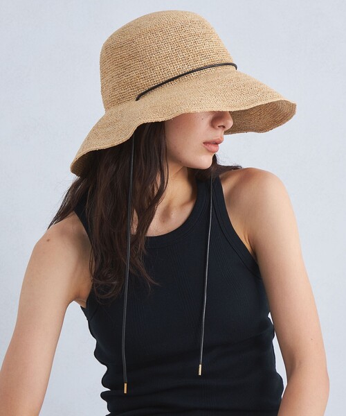 green label relaxing(グリーンレーベルリラクシング)の「ワイドブリムラフィア ハット(ハット・レディース・ナチュラル・FREE)」の2枚目の写真