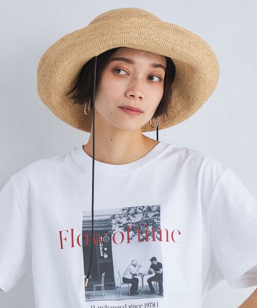 green label relaxing(グリーンレーベルリラクシング)の「ワイドブリムラフィア ハット(ハット・レディース・ナチュラル・FREE)」の5枚目の写真