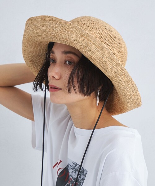 green label relaxing(グリーンレーベルリラクシング)の「ワイドブリムラフィア ハット(ハット・レディース・ナチュラル・FREE)」の11枚目の写真