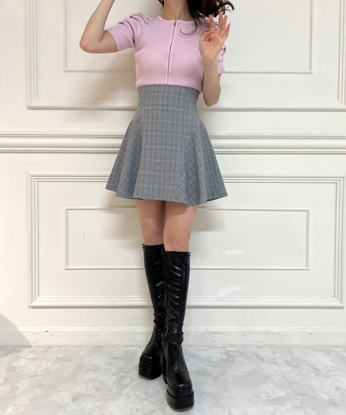 ROYAL PARTY(ロイヤルパーティー)の「ウォッシャブルZIP半袖ニットトップス(ニット/セーター・レディース・ピンク/レッド系その他/ブラック/マルチ/オフホワイト/グレー・FREE)」の17枚目の写真
